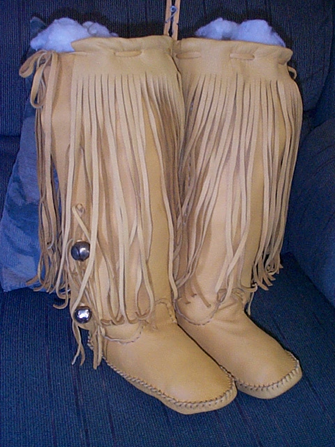 TALL BOOT GOLD LONG FRINGE BELLS