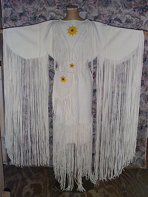 WHITE ELK HIDE DRESS
